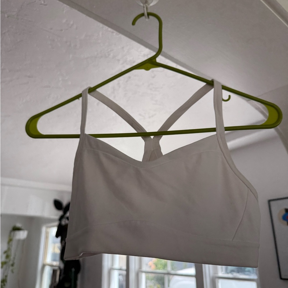 Athleta White Strappy Bralette with Cross Back